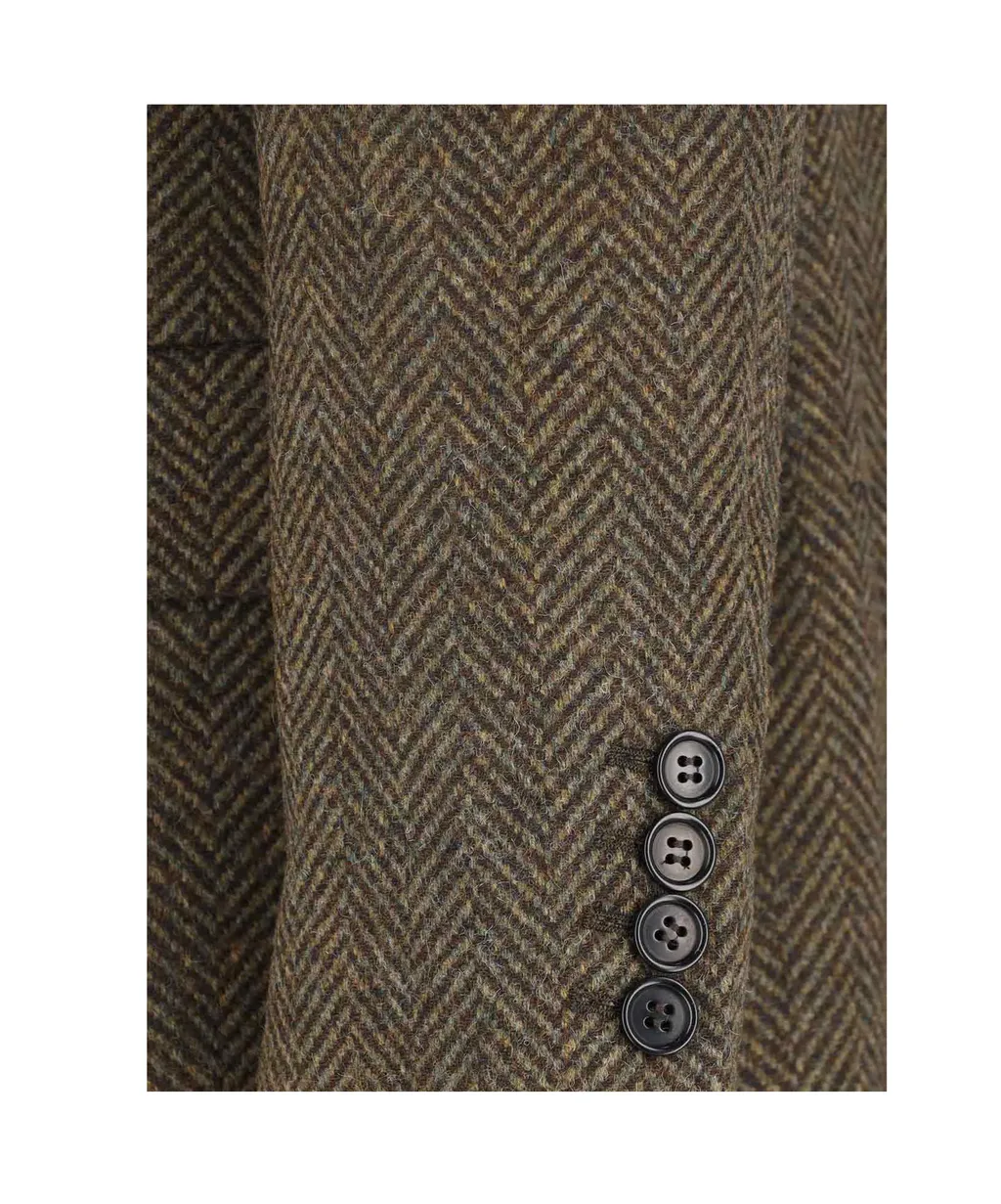 Herringbone Double-Breasted Coat