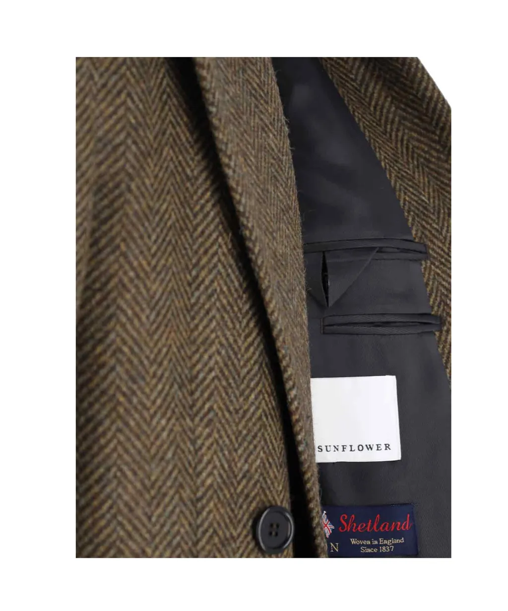 Herringbone Double-Breasted Coat