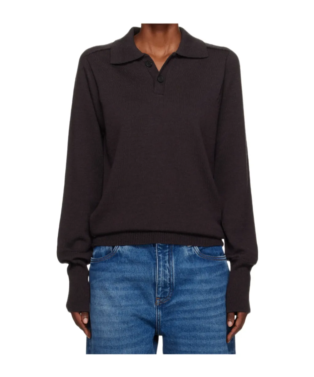 Studio Nicholson Polo Collar Merino Sweater