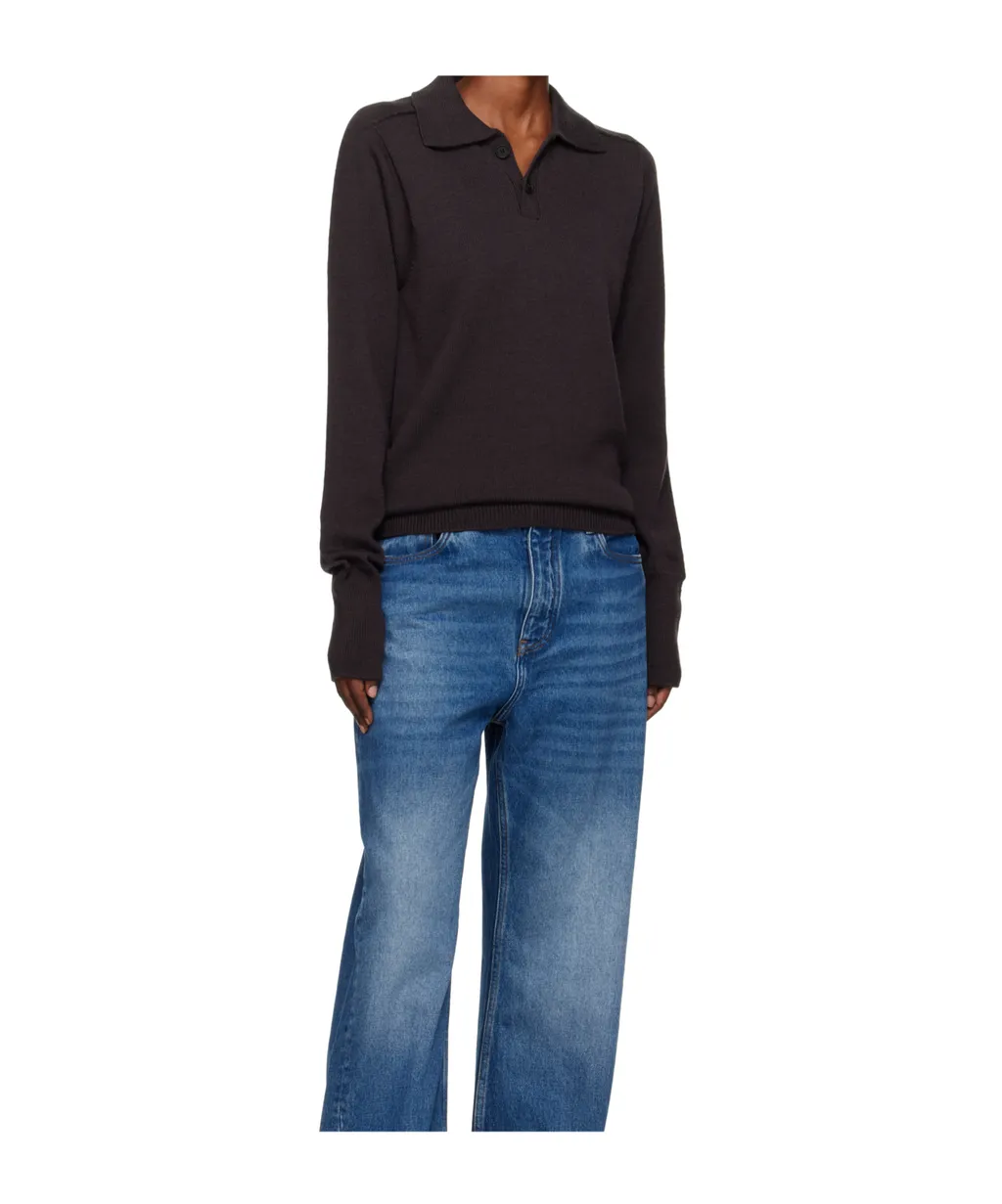 Studio Nicholson Polo Collar Merino Sweater
