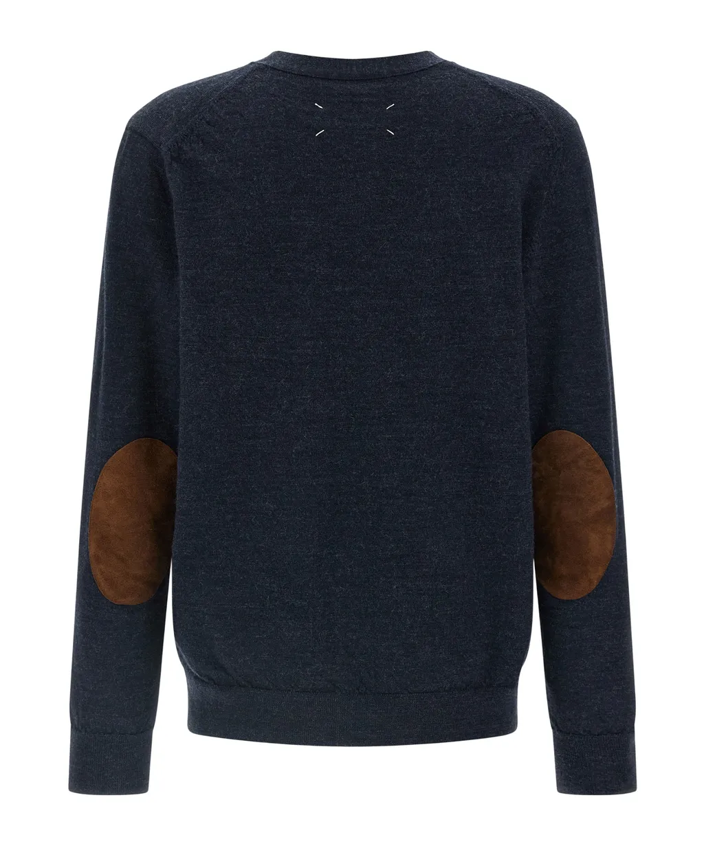 Elbow-Patch V-Neck Cardigan