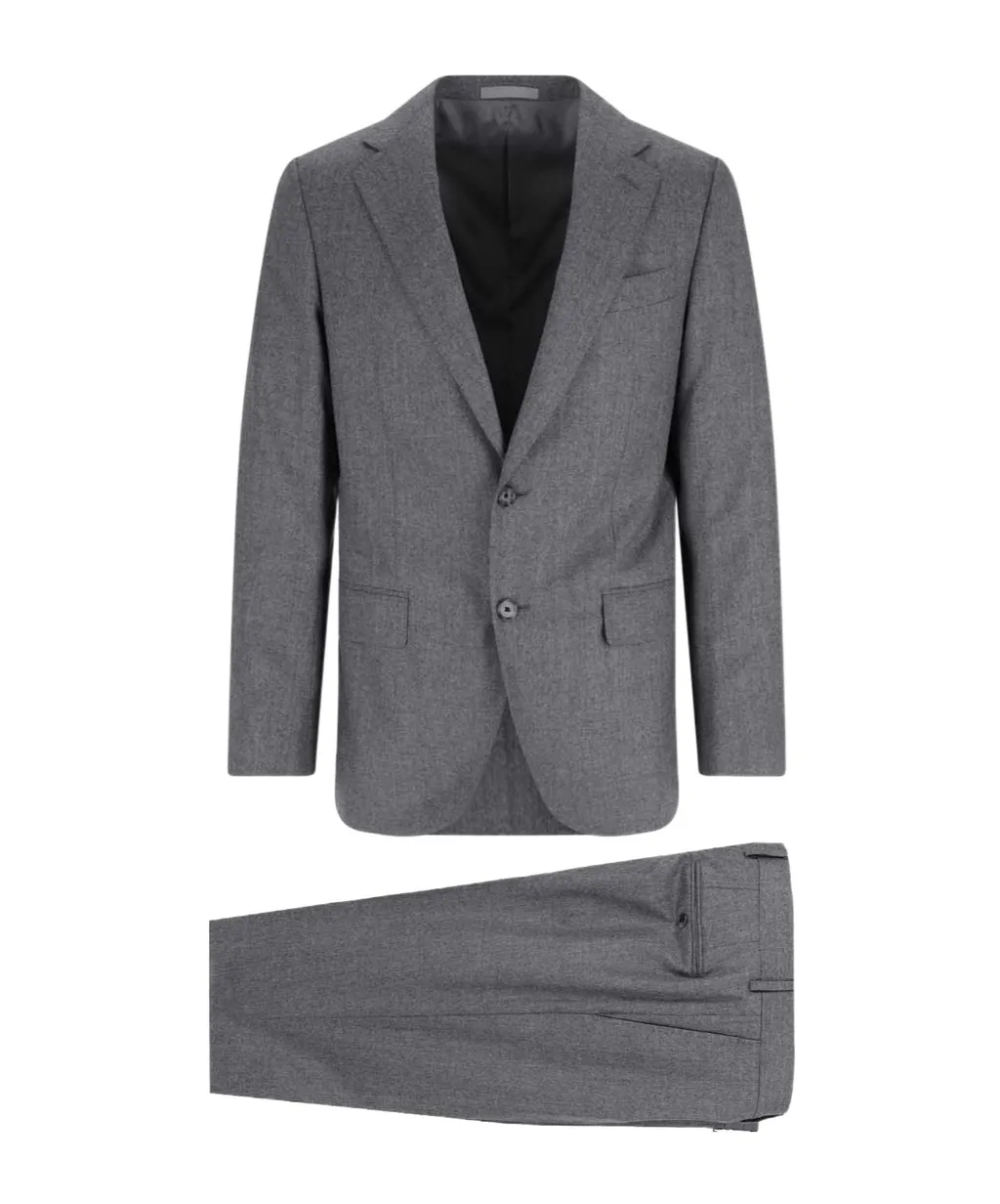 Caruso Single-Breasted Long Sleeved Suit