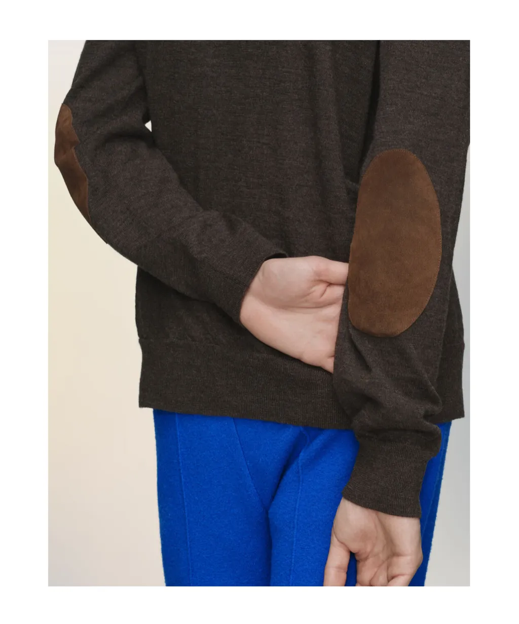 Elbow Patch Wool Cardigan