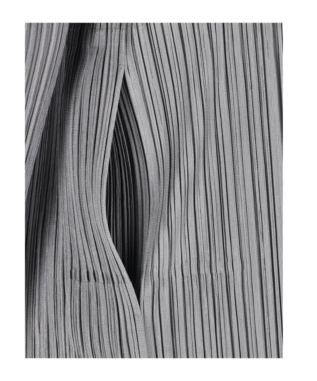 Pleats Please Issey Miyake V-Neck Pleated Coat