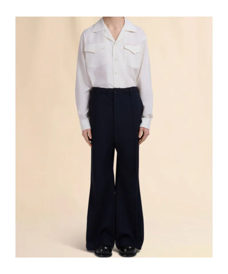 Marni Stitched Crease Flared Trousers