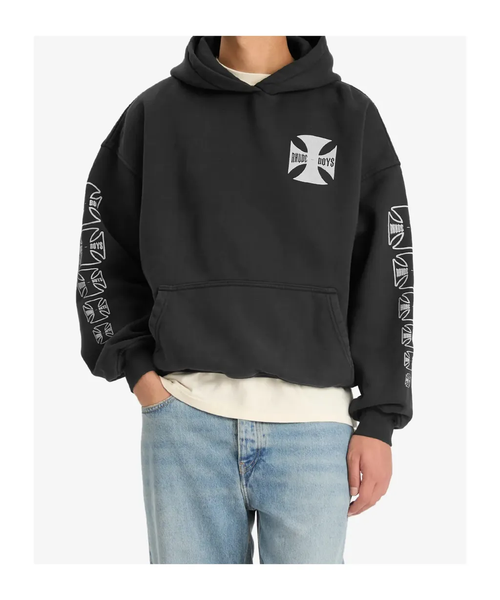 Rhude Logo-Printed Long Sleeved Hoodie