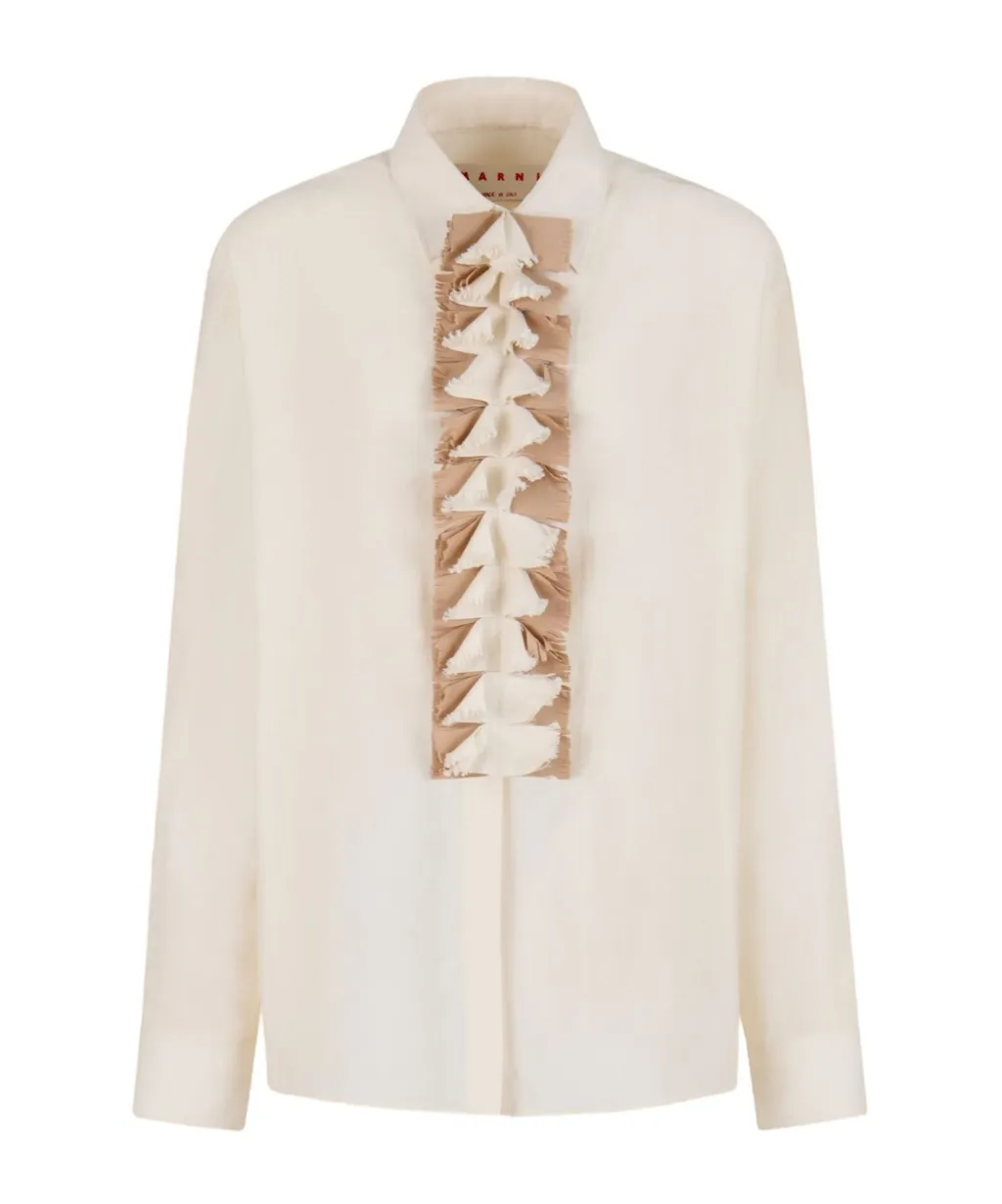 Marni Detachable Plastron Twill Shirt