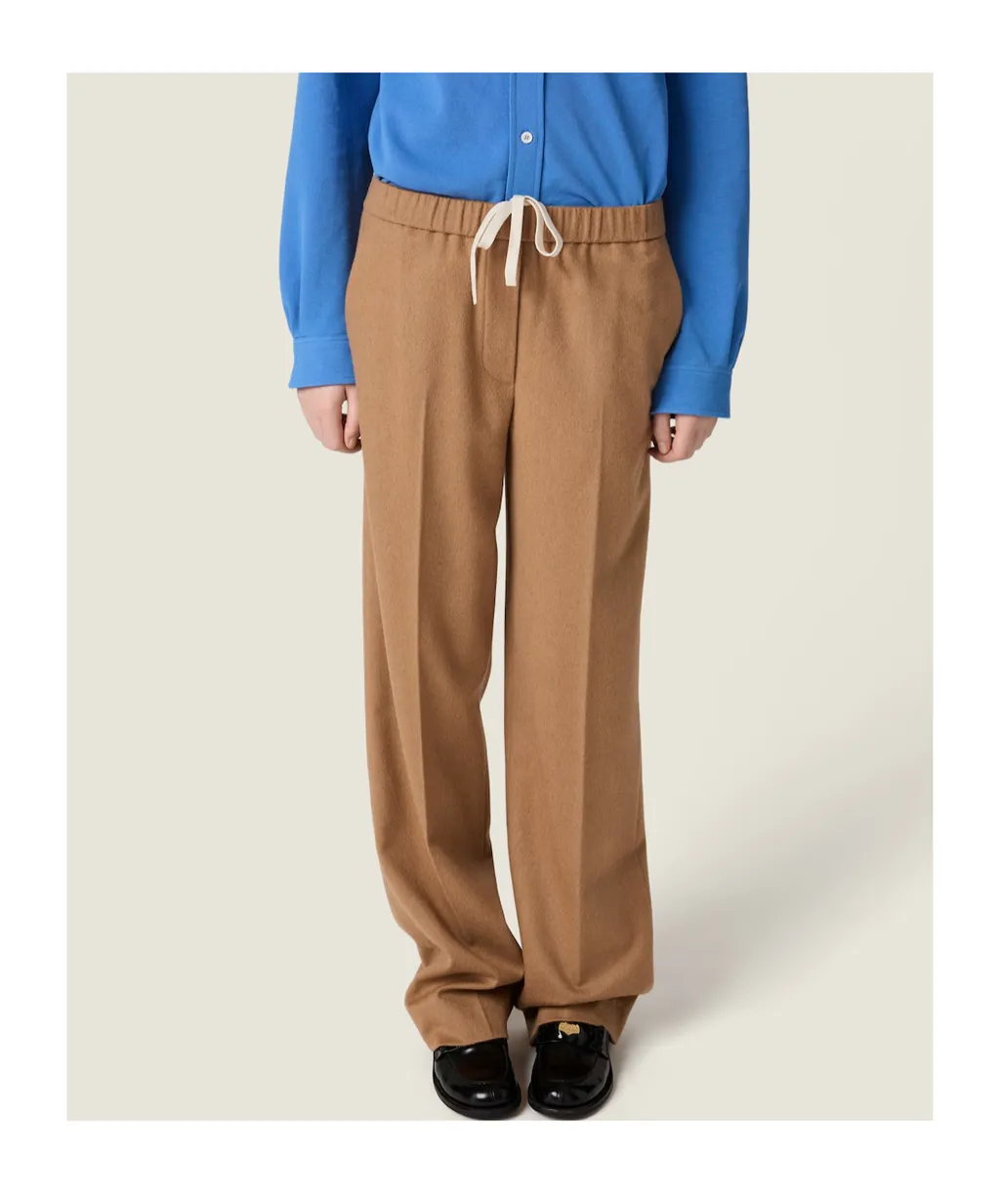 Camel Hair Drawstring Pants