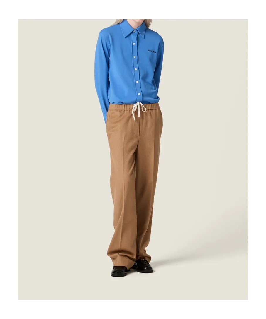 Camel Hair Drawstring Pants