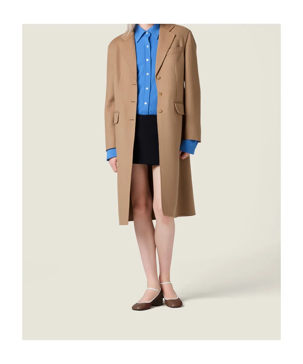 Miu Miu Single-Breasted Long Coat