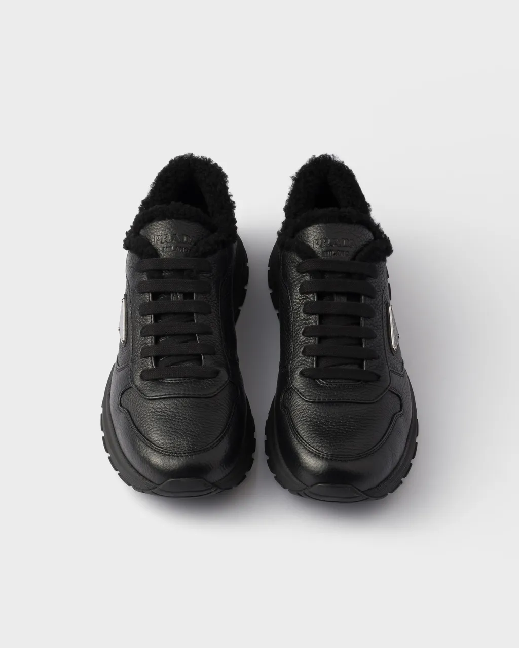 Prada Triangle-Logo Lace-Up Sneakers