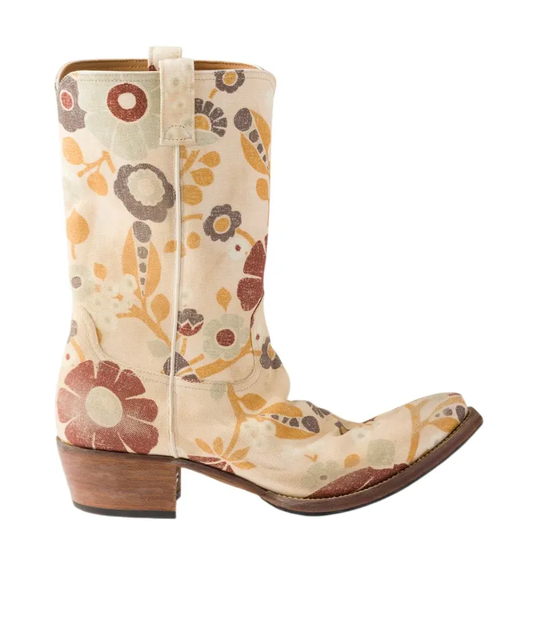 Prada Floral-Printed Pointed-Toe Western Boots