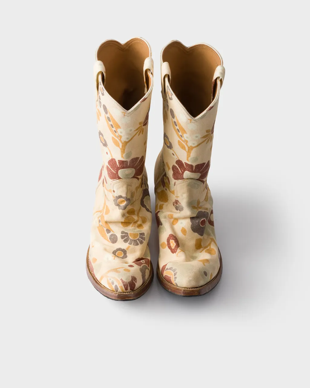 Prada Floral-Printed Pointed-Toe Western Boots