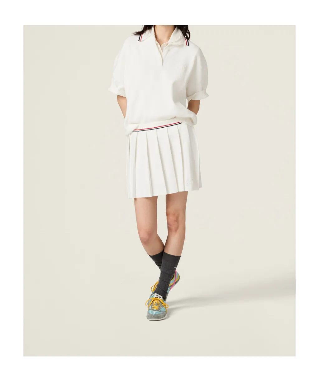 Miu Miu Short-Sleeved Knitted Polo Shirt