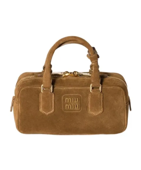 Arcadie Padded Suede Top-Handle Bag