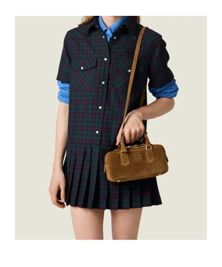 Arcadie Padded Suede Top-Handle Bag