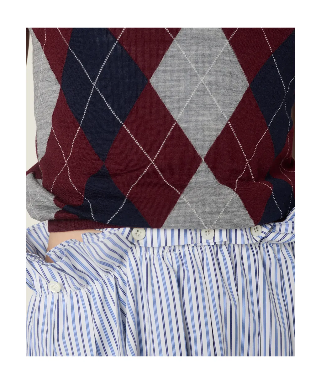 Miu Miu Check-Pattern Short-Sleeved Polo Shirt