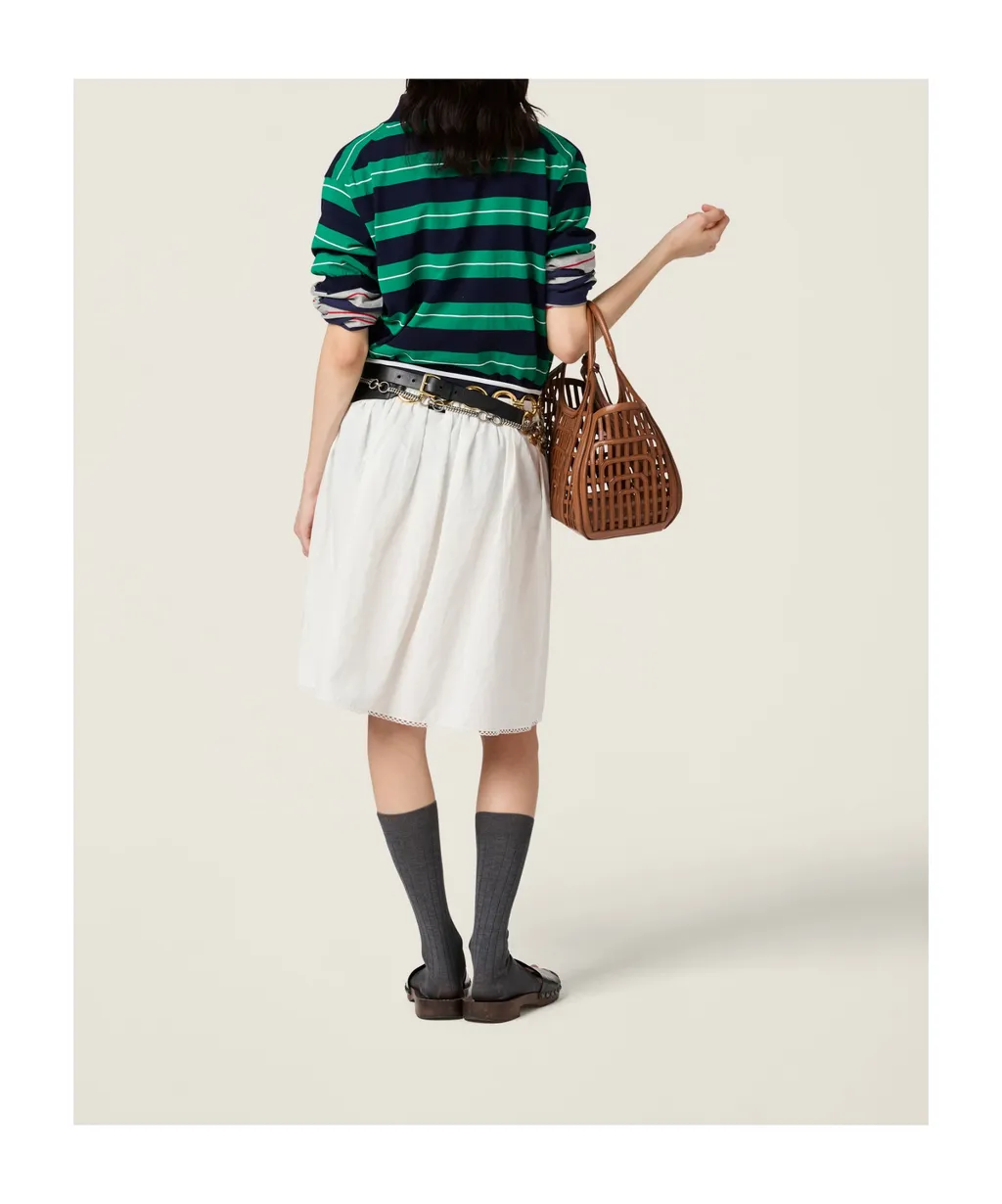 Miu Miu Short-Sleeved Striped Polo Shirt