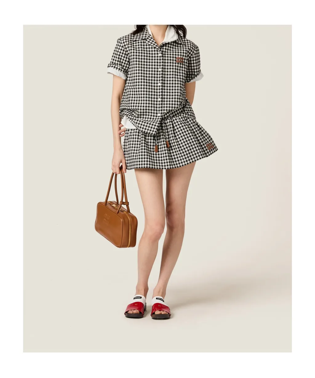 Miu Miu Short-Sleeved Checked Shirt