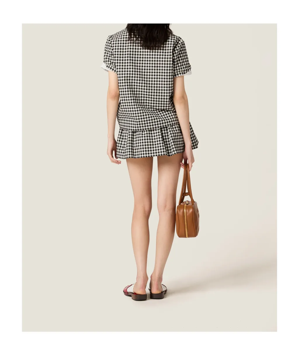 Miu Miu Short-Sleeved Checked Shirt