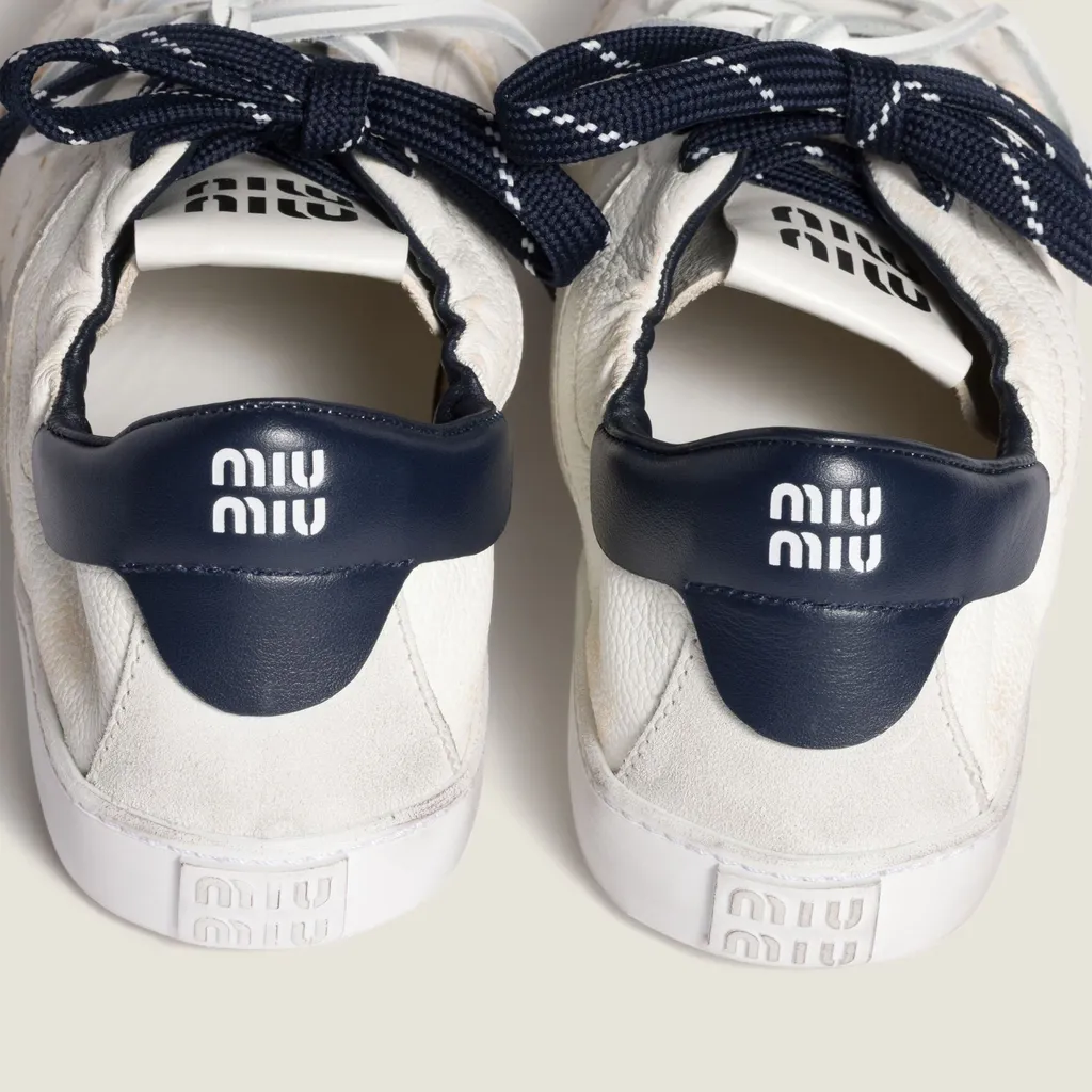 Miu Miu Round-Toe Lace-Up Sneakers
