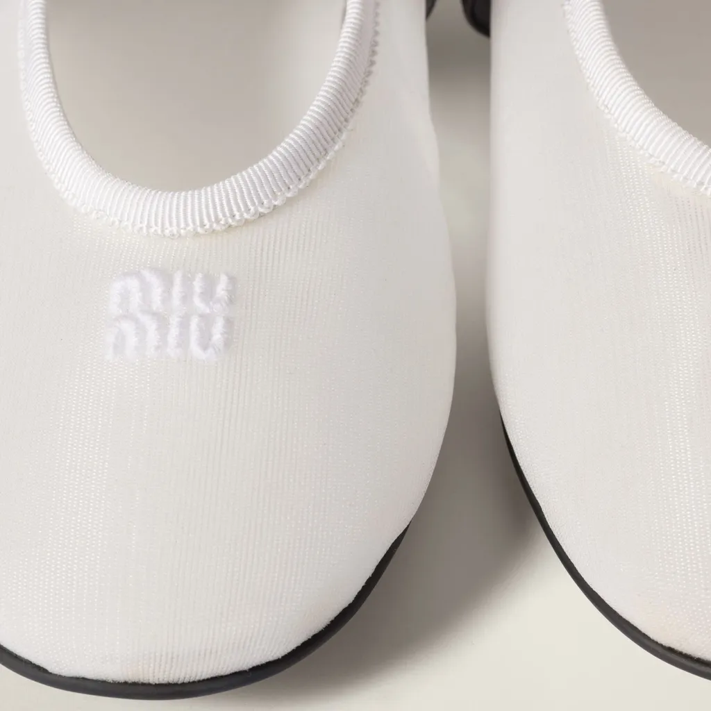 Miu Miu Logo-Embroidered Ballerines