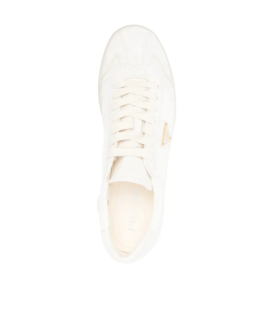 Prada Logo Plaque Lace-Up Sneakers