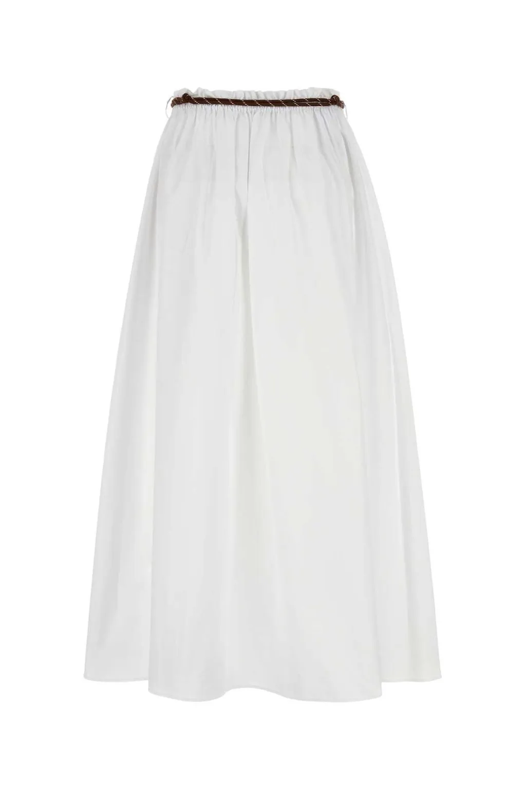 Miu Miu Belted Poplin Skirt