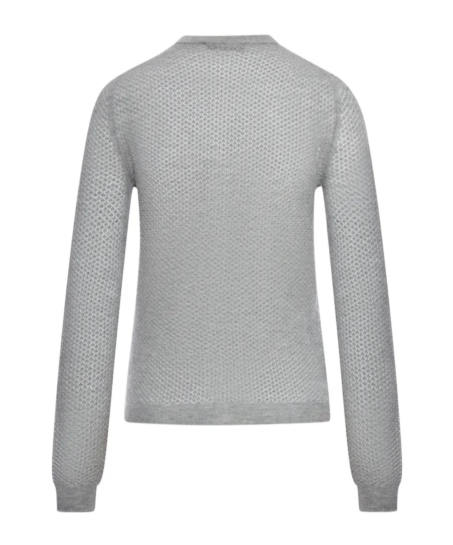 Miu Miu Crewneck Button-Up Cardigan