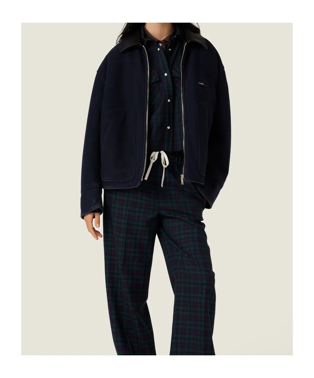 Washed Wool Cloth Blouson Jacket
