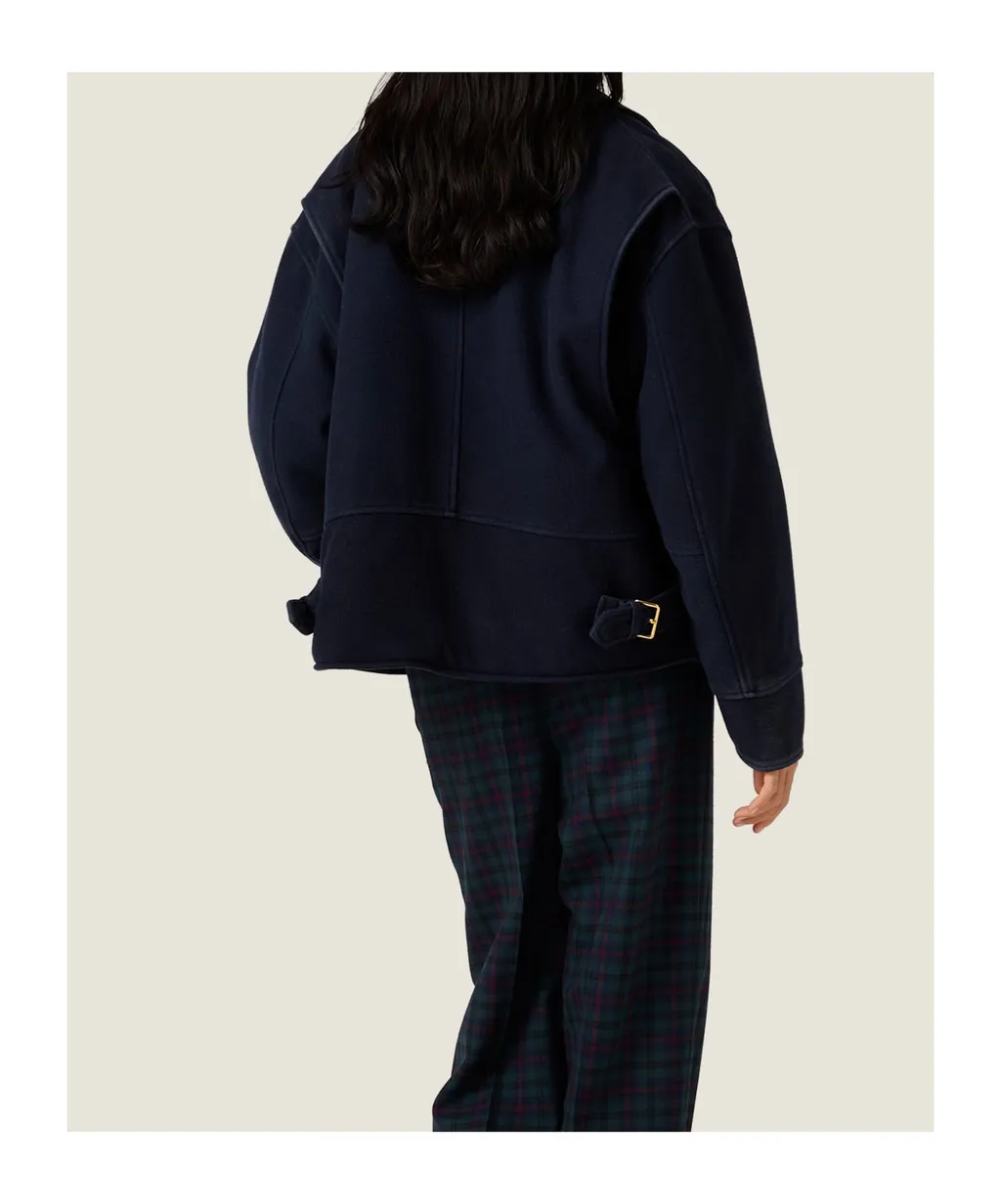 Washed Wool Cloth Blouson Jacket