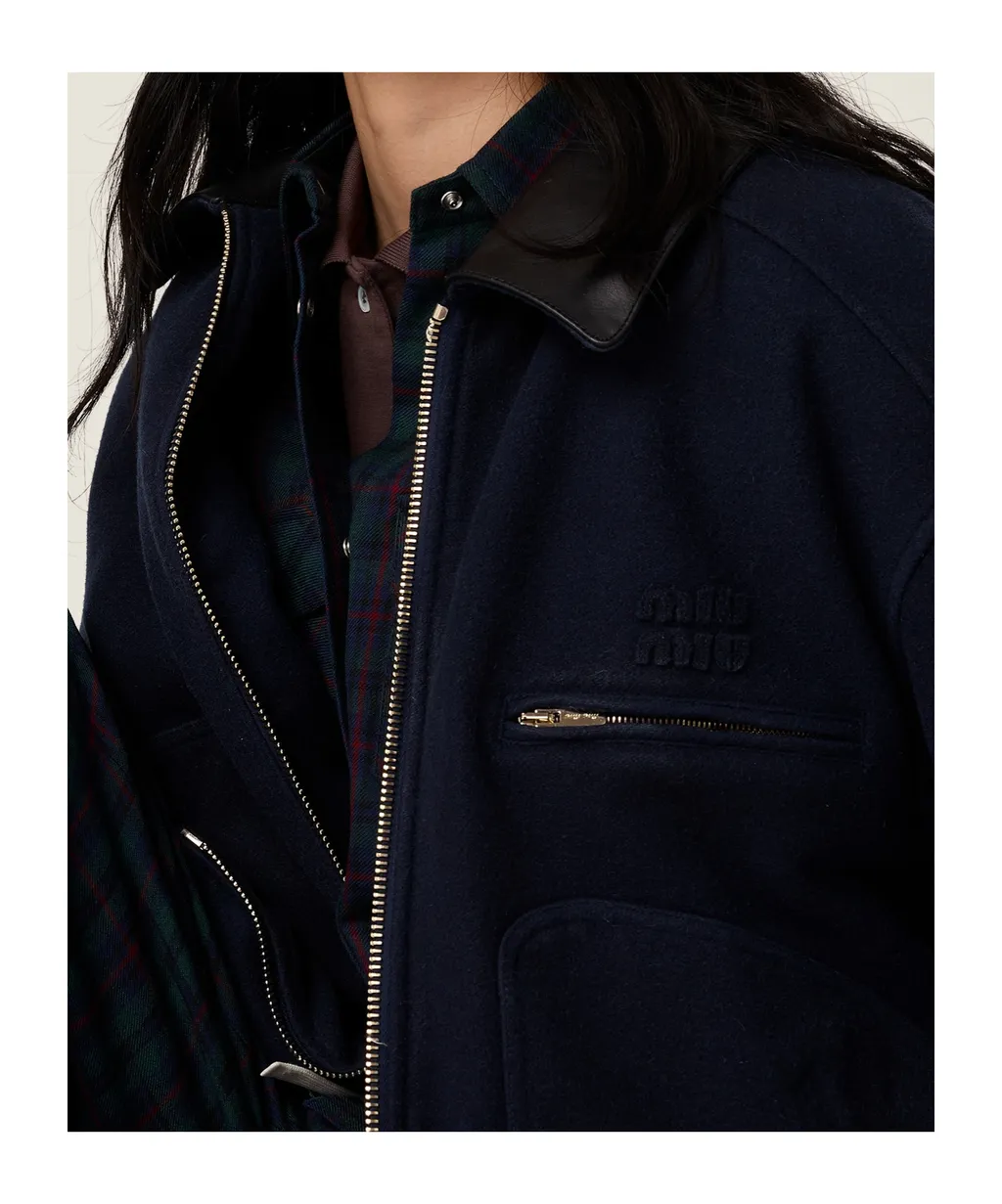Washed Wool Cloth Blouson Jacket