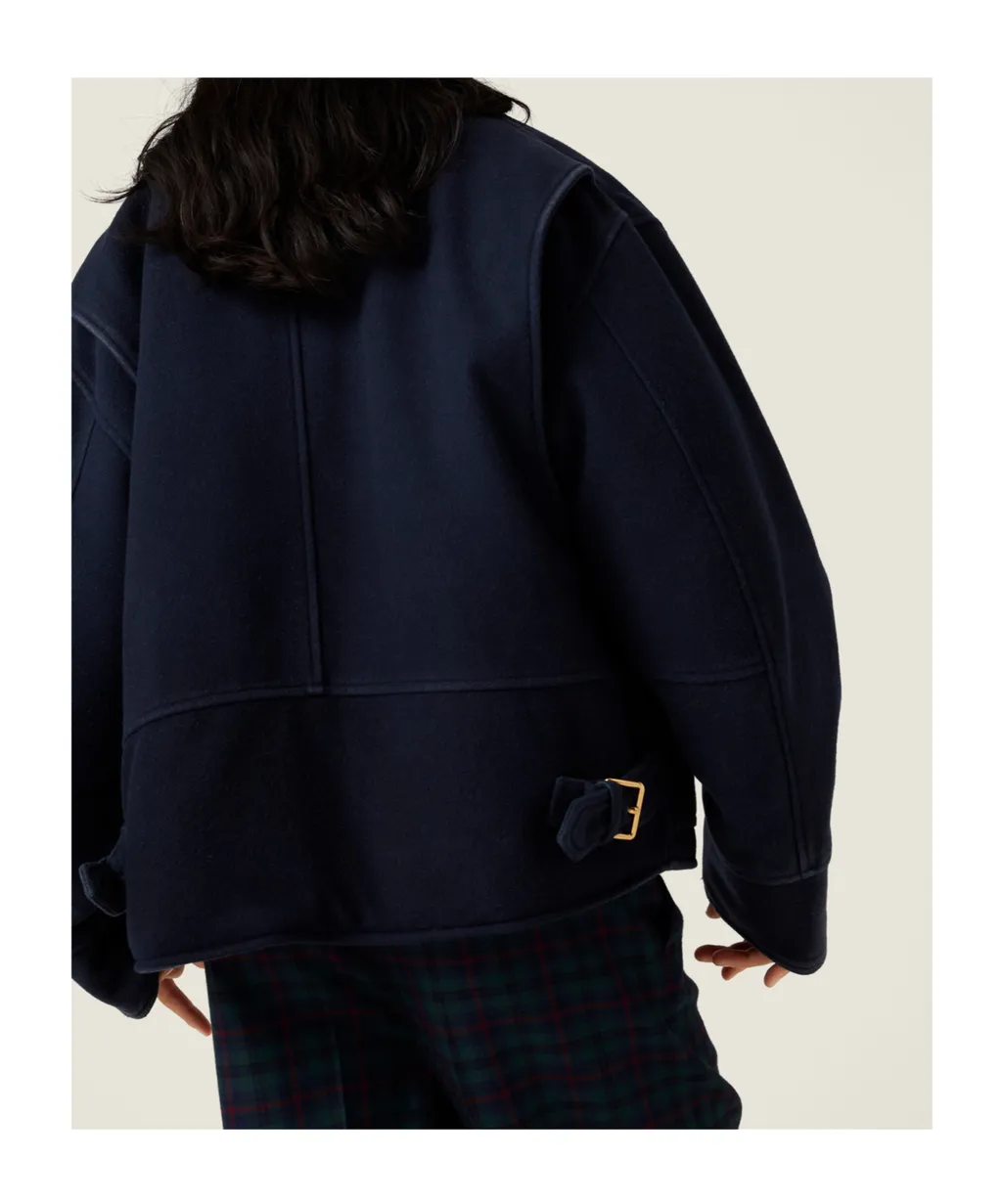 Washed Wool Cloth Blouson Jacket