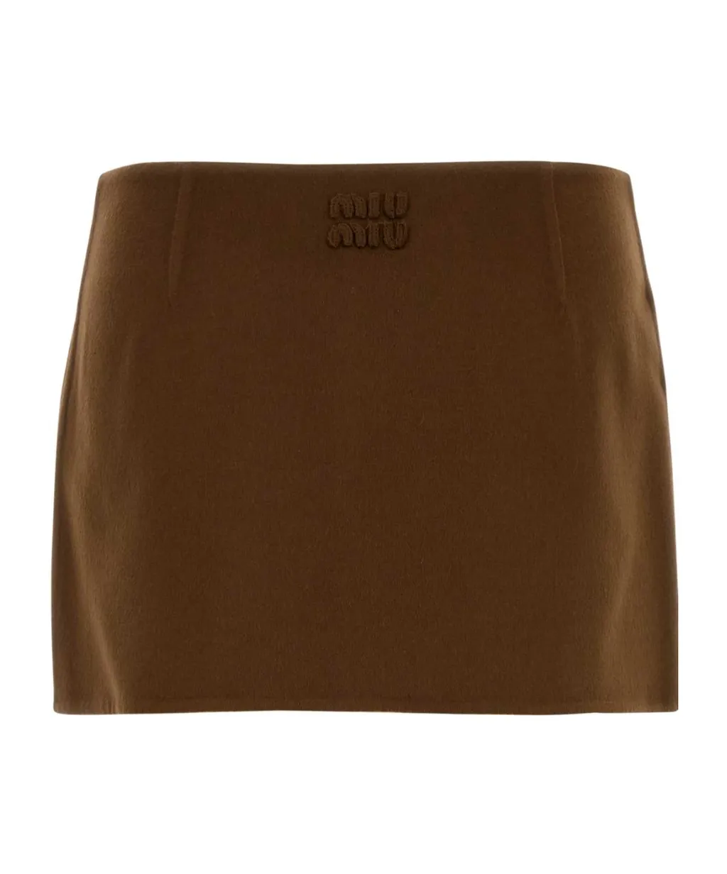 Miu Miu Logo-Detailed Mini Skirt