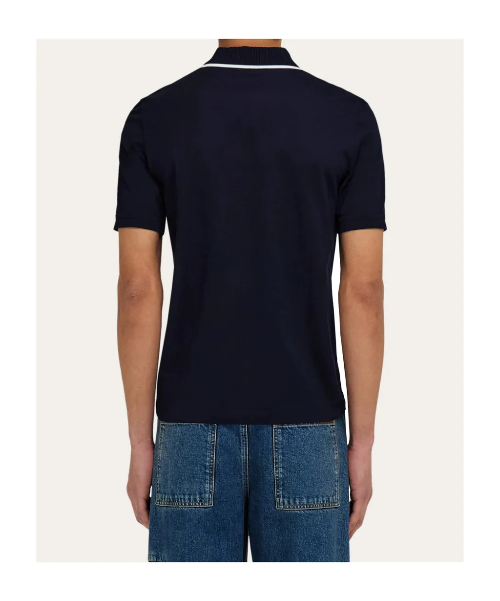 Cotton Polo Shirt With Zip Closure