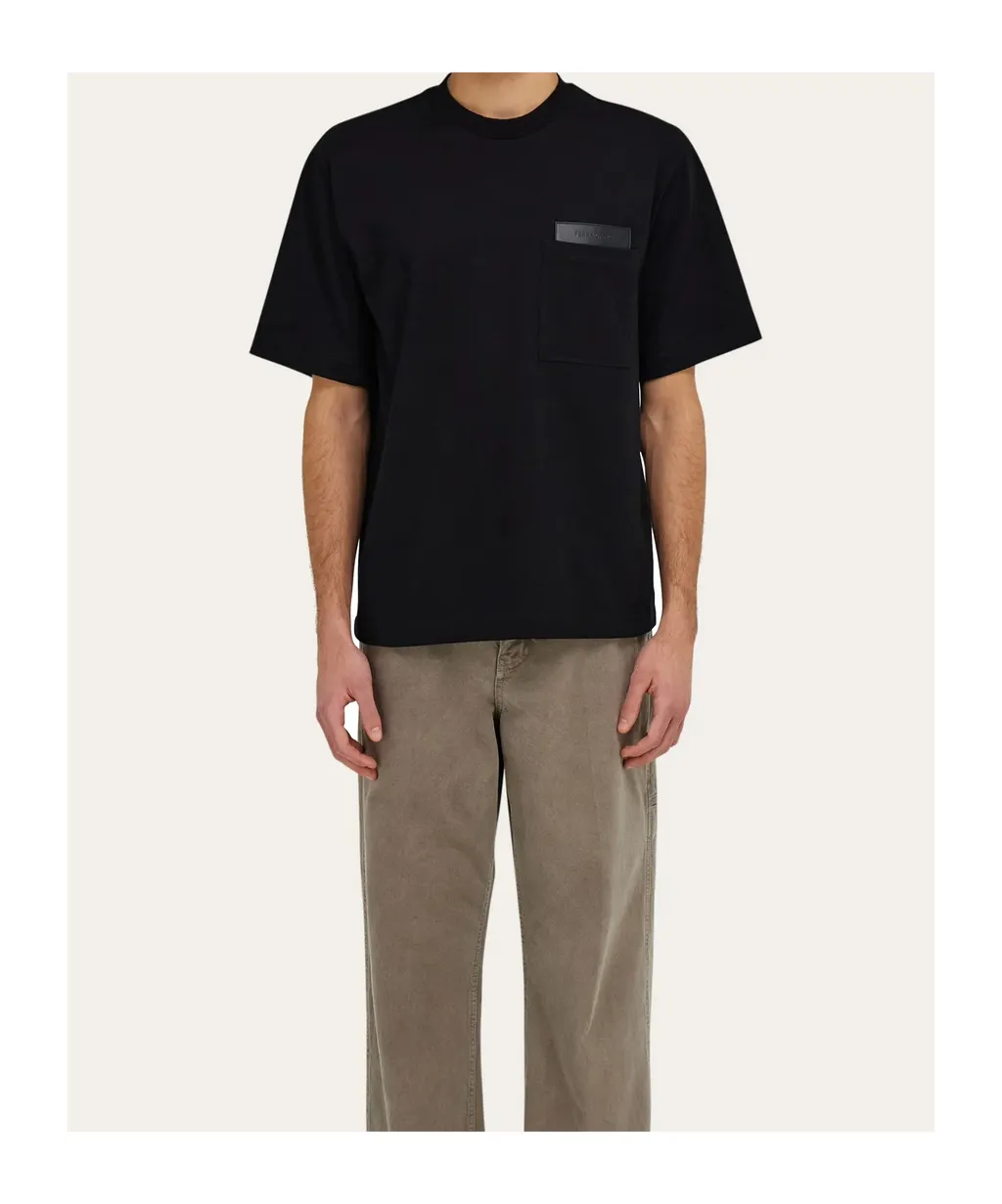 Ferragamo Logo Embossed Cfrewneck T-Shirt