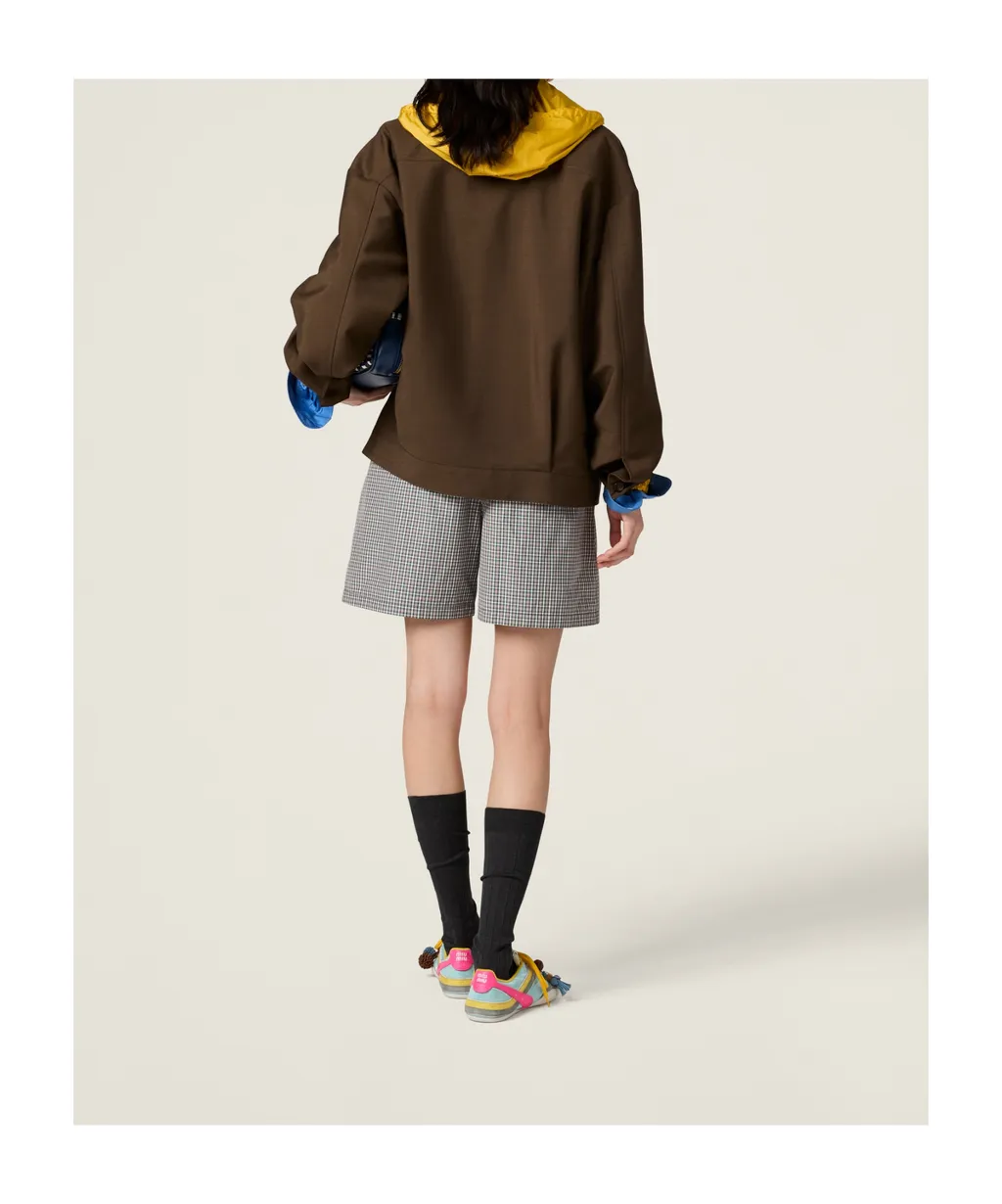 Miu Miu Checked Elastic Waist Shorts