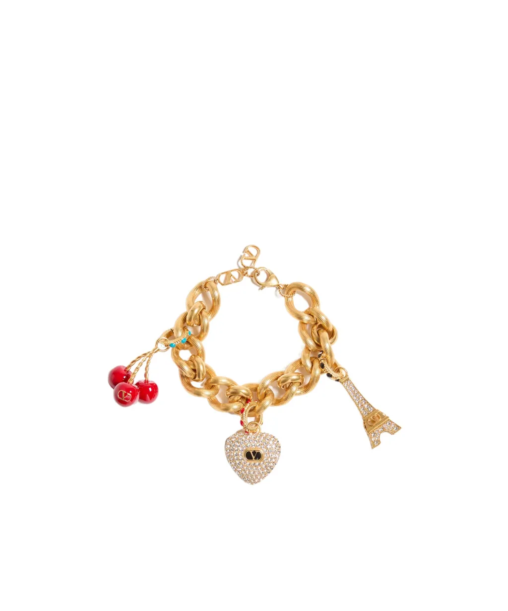 Chez Valentino Bracelet In Metal, Enamel And Swarovski® Crystals