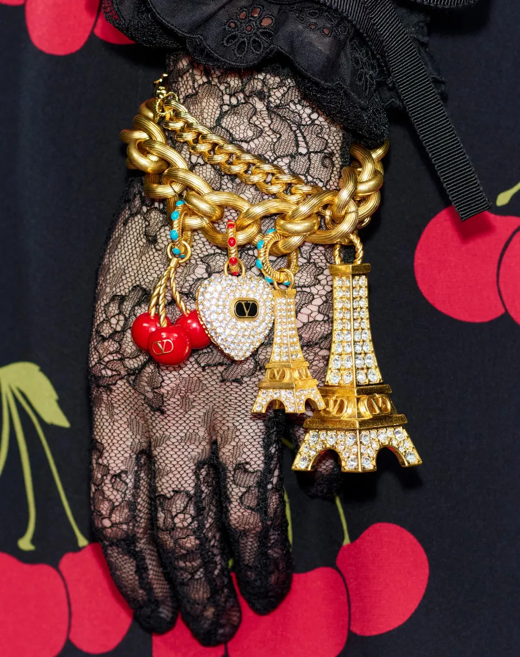 Chez Valentino Bracelet In Metal, Enamel And Swarovski® Crystals