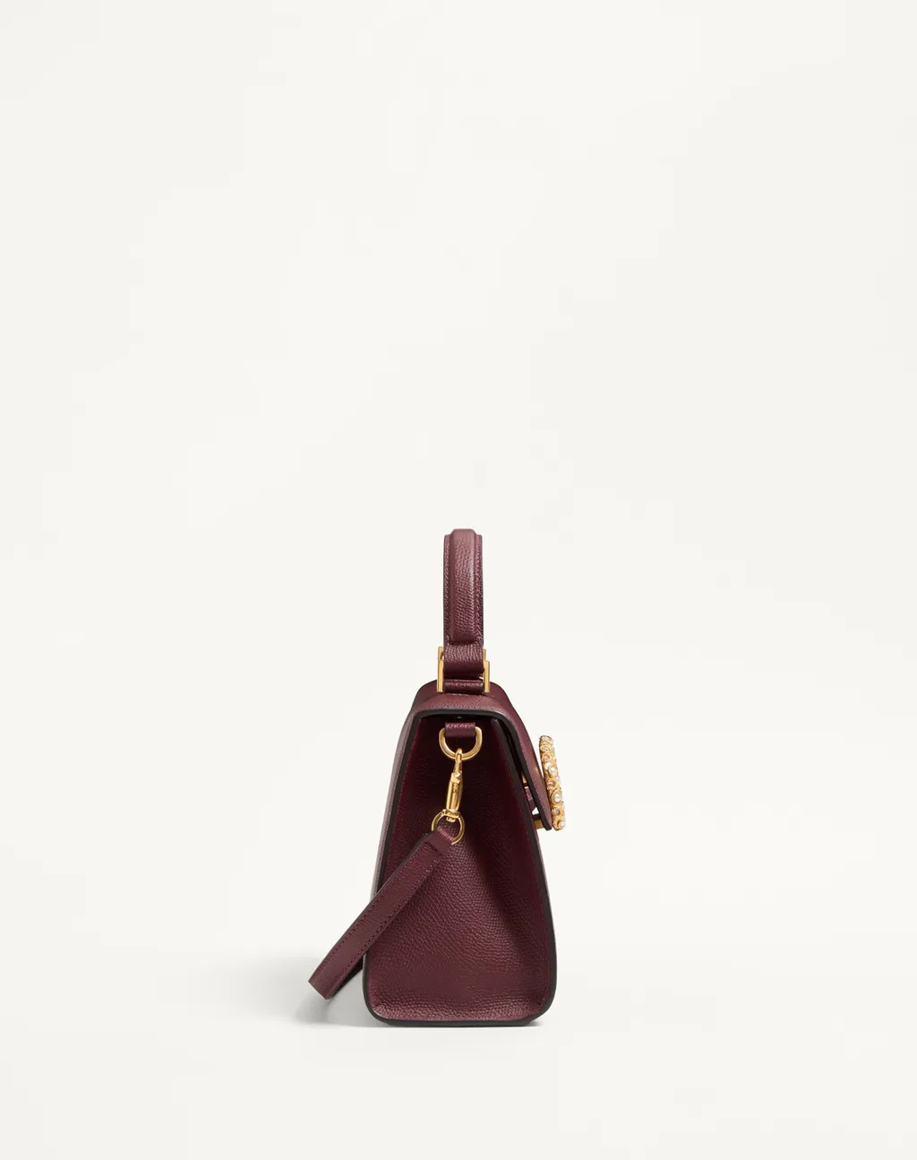 Valentino Garavani Vsling Small Handbag In Grainy Calfskin With Jewel Logo