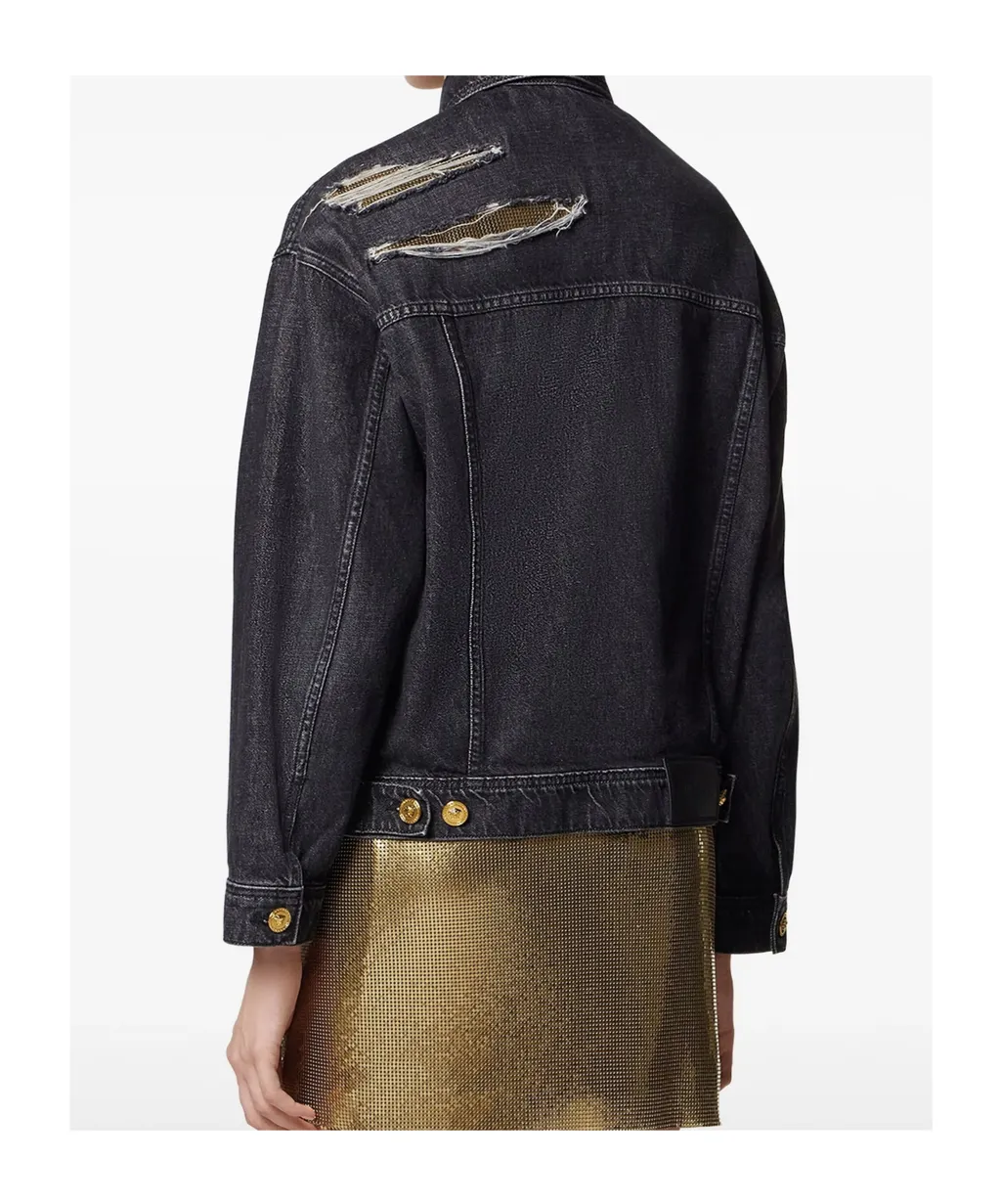 Versace Distressed Denim Jacket