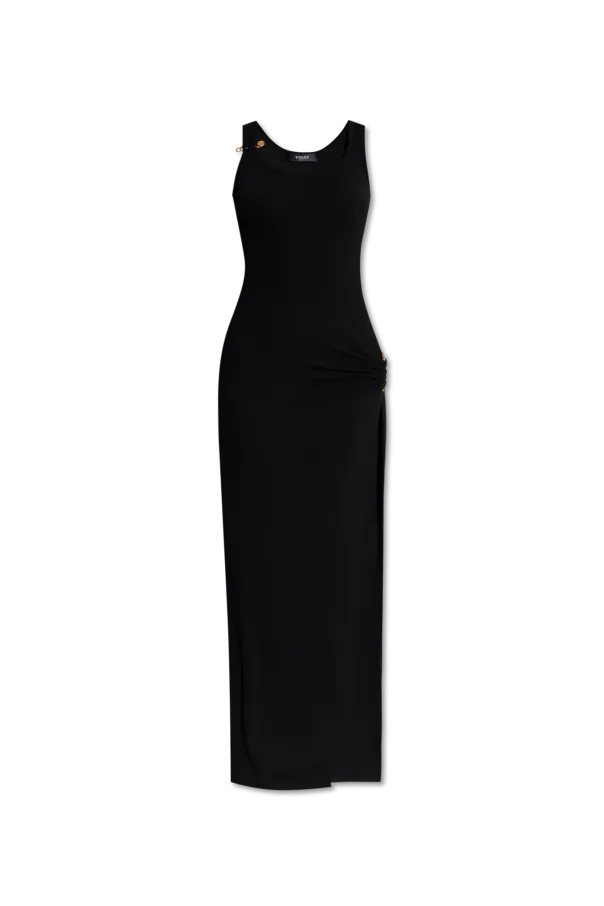 Versace Front-Slit Ribbed Dress