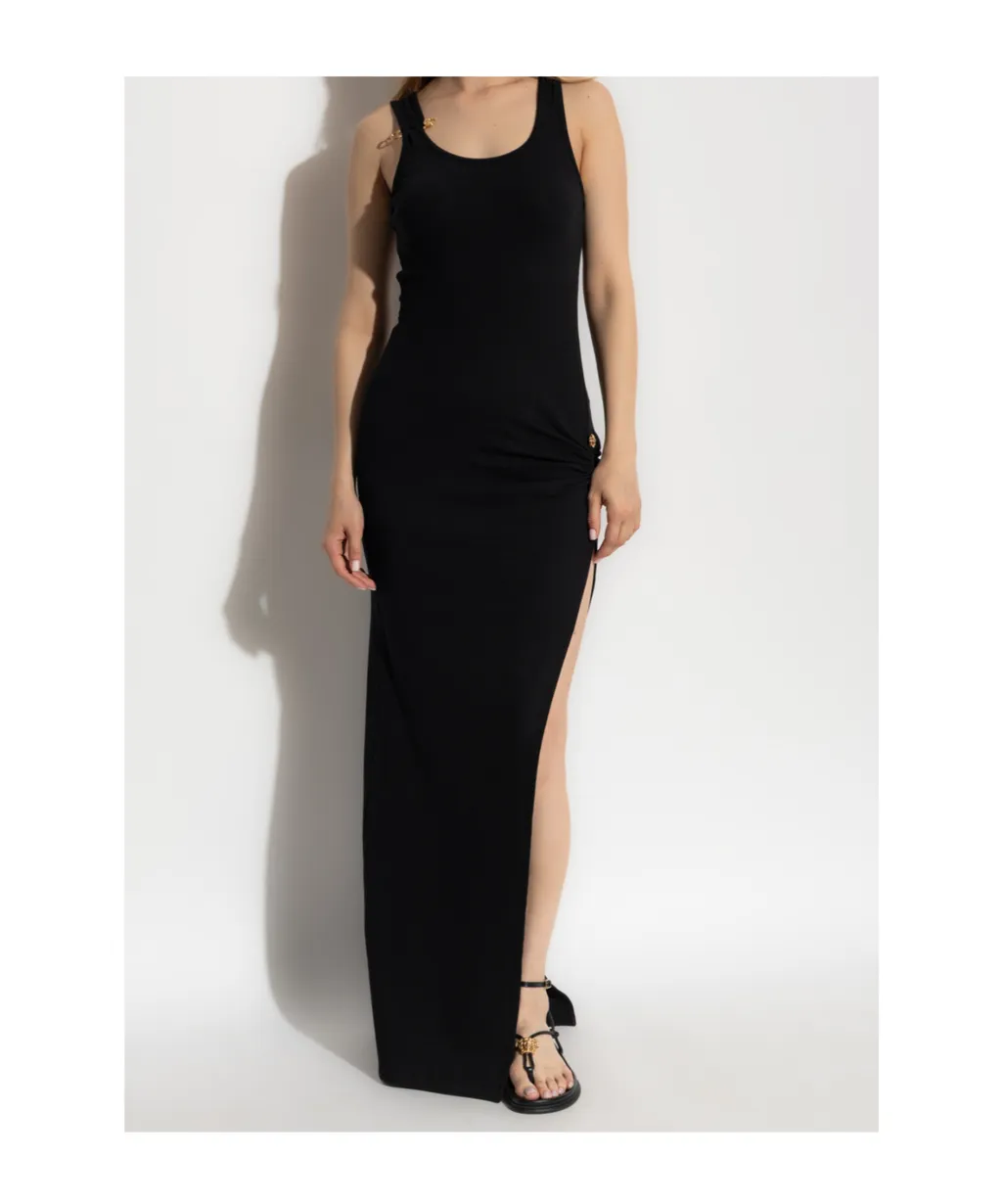 Versace Front-Slit Ribbed Dress