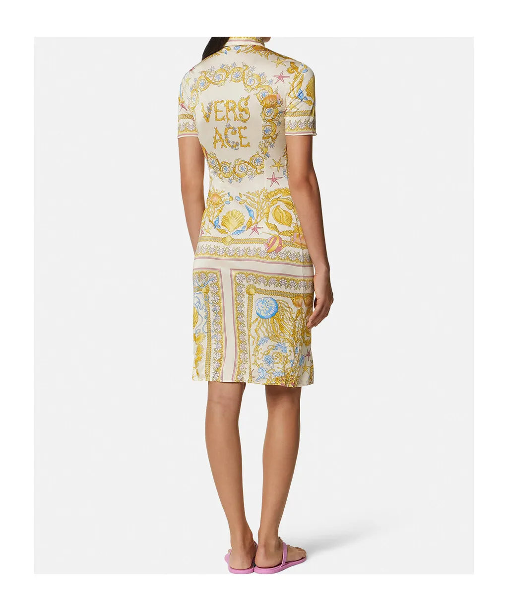 Versace Barocco Printed Short-Sleeved Dress