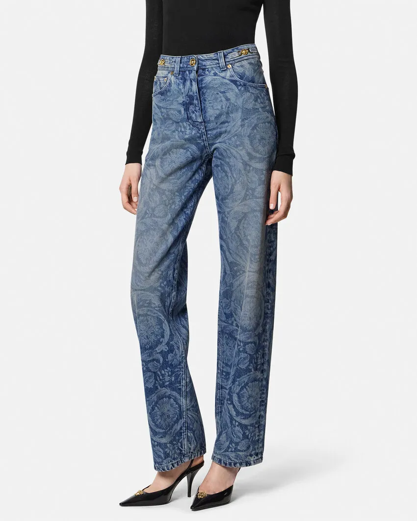 Versace Barocco Pattern Jeans