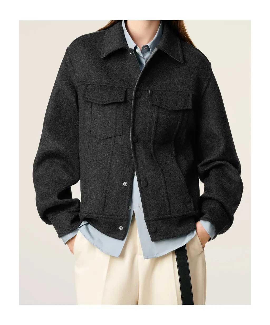 Grey Wool Trucker Jacket