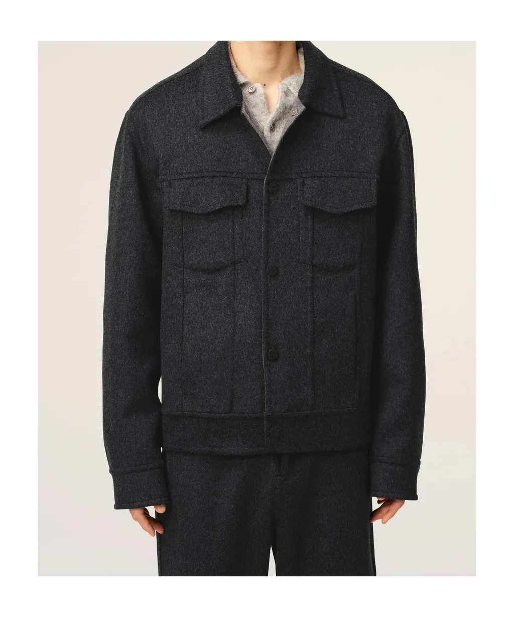 Grey Wool Trucker Jacket
