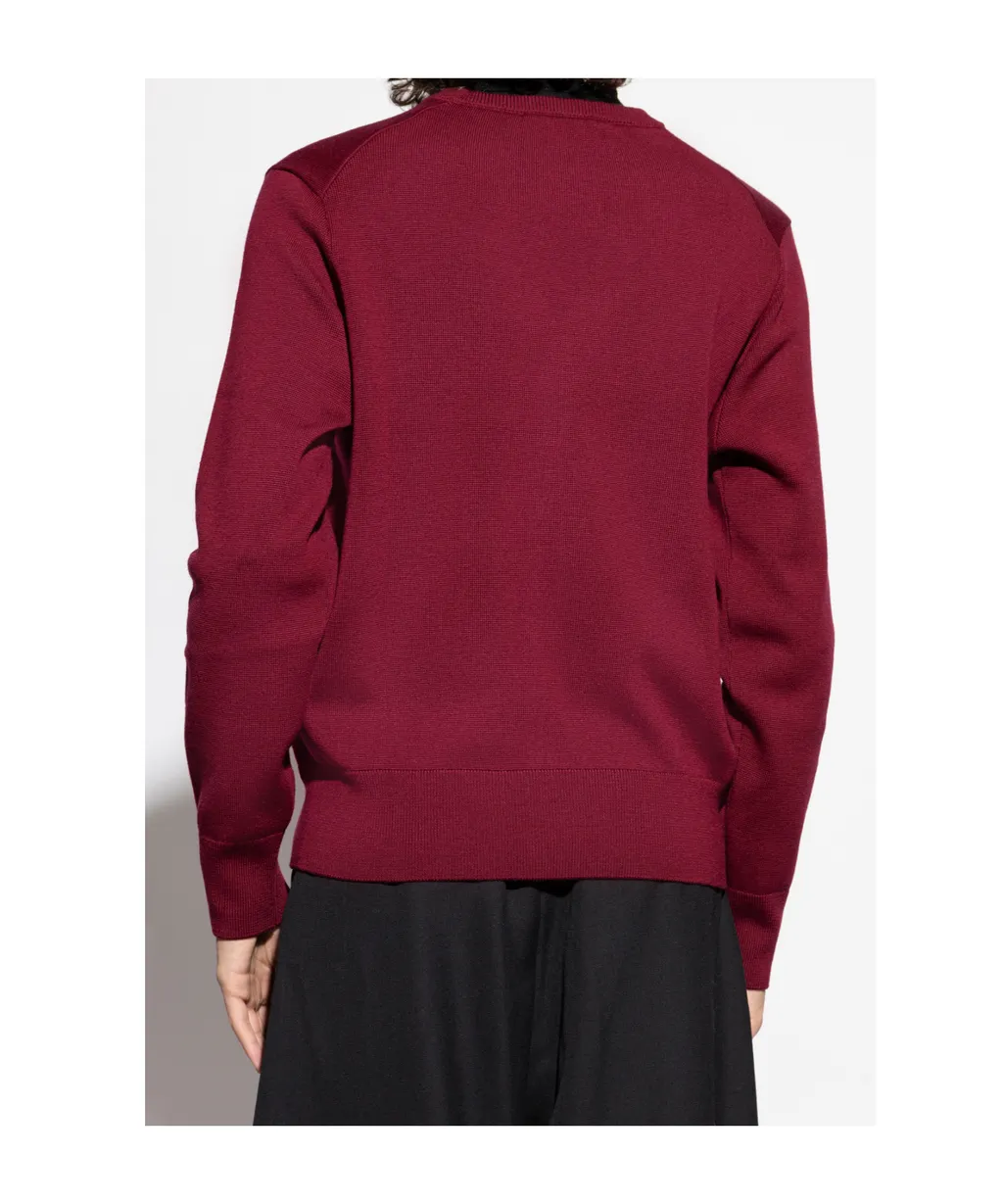 Ami Paris Logo Embroidered V-Neck Cardigan