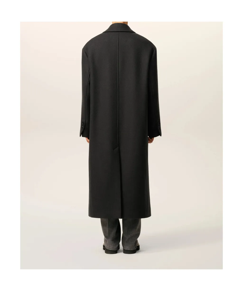 Ami Paris Double-Breasted Mid-Length Coat