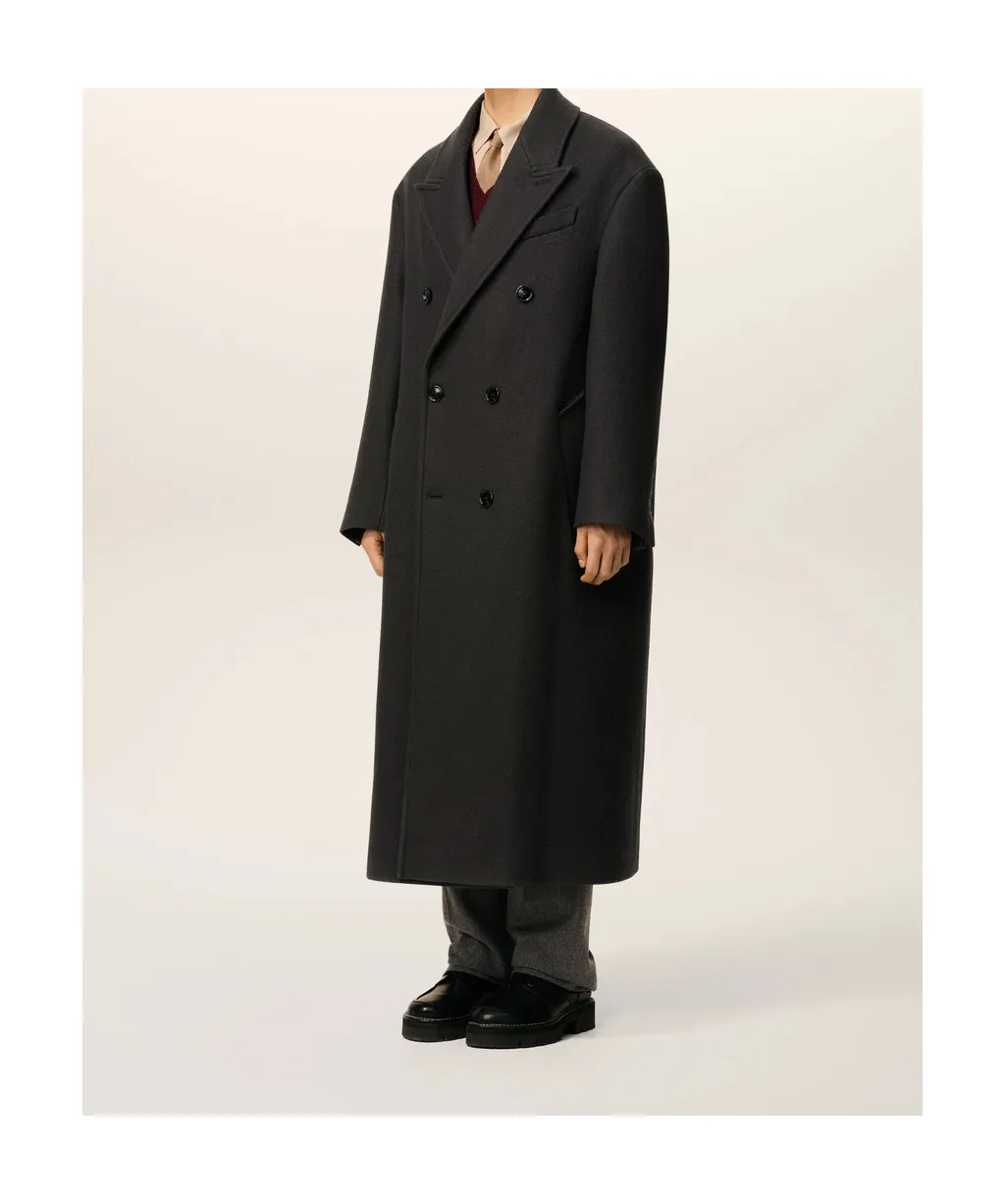 Ami Paris Double-Breasted Mid-Length Coat